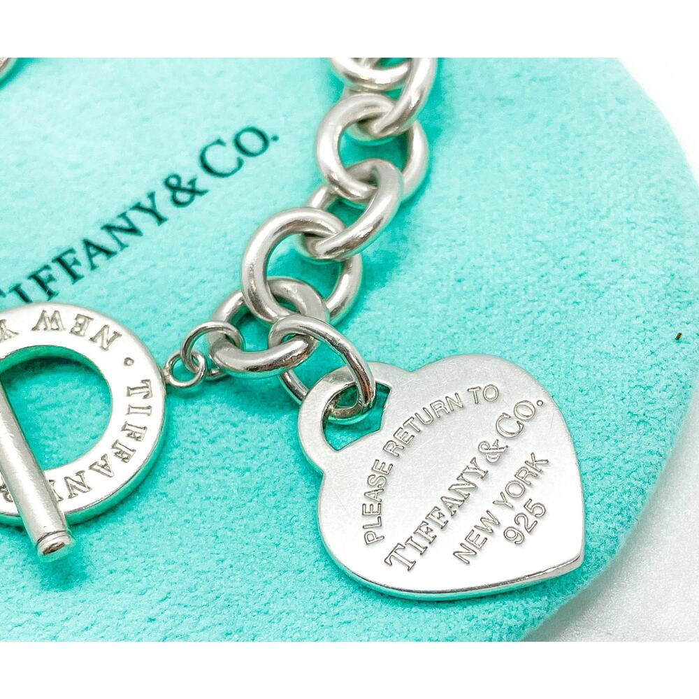 Tiffany & Co. Return to Tiffany Heart Tag Toggle Bracelet Sterling Silver 6.5" - Picture 3 of 13